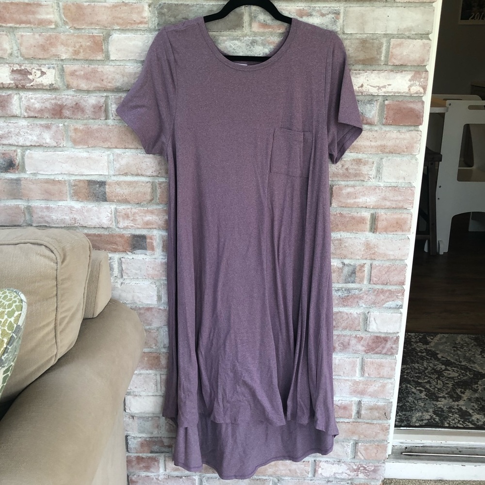 NWOT LuLaRoe XL Purple Carly leggings material